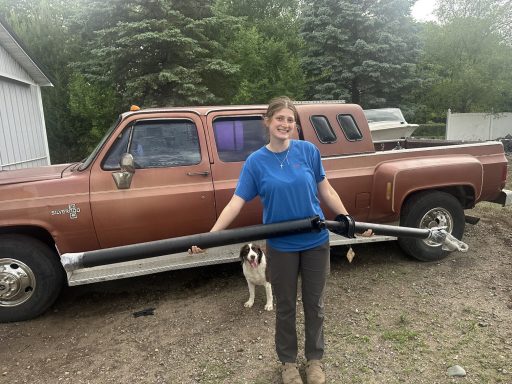 Installing driveshaft!